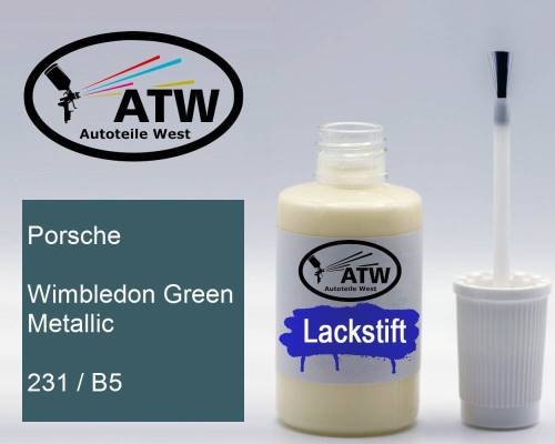 Porsche, Wimbledon Green Metallic, 231 / B5: 20ml Lackstift, von ATW Autoteile West.